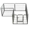 Dog Playpen 8 Panels Steel 80x60 cm Black | HipoMarket