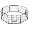 Dog Playpen 8 Panels Steel 80x60 cm Black | HipoMarket