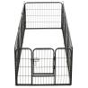 Dog Playpen 8 Panels Steel 80x60 cm Black | HipoMarket