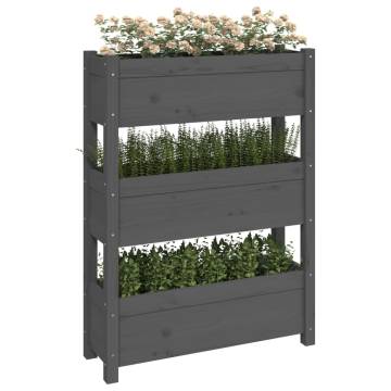 Planter Grey 77x25x104.5 cm | Solid Wood Pine Planter