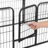 Dog Playpen 8 Panels Steel 80x60 cm Black | HipoMarket