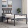 Bed Frame with Headboard Grey 100x200 cm Solid Wood Colour grey Size 100 x 200 cm Model high 