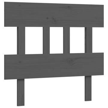 Grey Bed Frame with Headboard 100x200 cm - Solid Wood Design