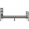 Grey Bed Frame with Headboard 90x200 cm | Solid Wood Design