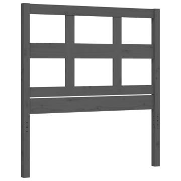 Grey Bed Frame with Headboard 90x200 cm | Solid Wood Design