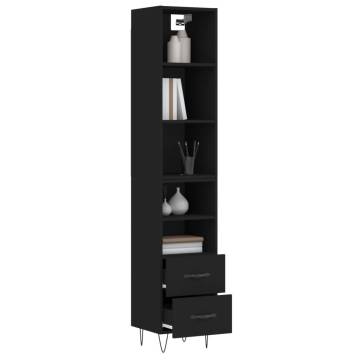 Highboard Black 34.5x34x180 cm | Stylish Engineered Wood Storage