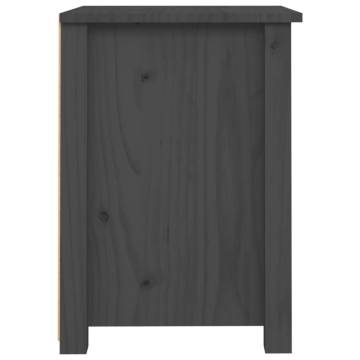 Stylish Grey Bedside Cabinets - 2 pcs Solid Pine Wood