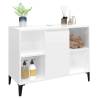 High Gloss White Sink Cabinet - 80x33x60 cm Engineered Wood