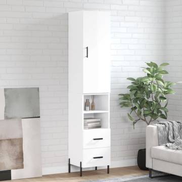 Highboard High Gloss White - Stylish Storage Solution