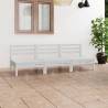 3 Piece Garden Lounge Set White Solid Pinewood Colour white Number of 1 