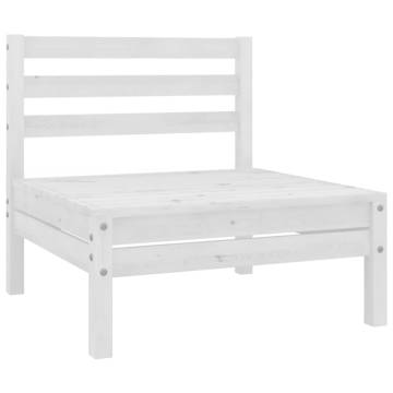 3 Piece Garden Lounge Set - White Solid Pinewood