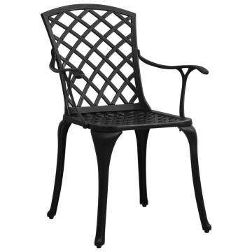 Garden Chairs 4 pcs Cast Aluminium Black - Durable & Stylish