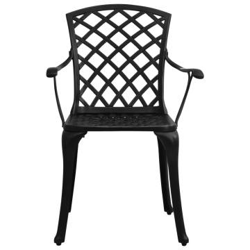 Garden Chairs 4 pcs Cast Aluminium Black - Durable & Stylish