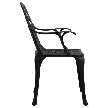 Garden Chairs 4 pcs Cast Aluminium Black - Durable & Stylish