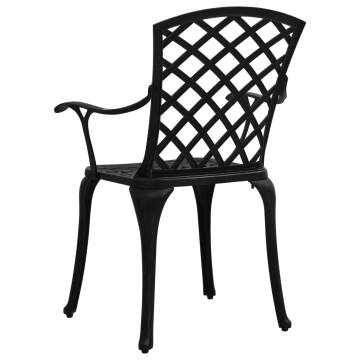 Garden Chairs 4 pcs Cast Aluminium Black - Durable & Stylish