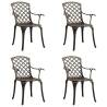 Garden Chairs 4 pcs Cast Aluminium Bronze Colour bronze Quantity in Package 4 Number of 1 