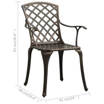 Garden Chairs Set - 4 pcs Cast Aluminium Bronze | HiPoMarket