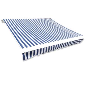 Awning Top Sunshade Canvas Blue & White 450x300 cm - Buy Now