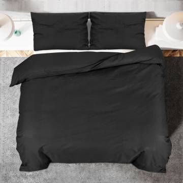 Duvet Cover Set Black 225x220 cm Cotton - Soft & Elegant