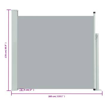 Patio Retractable Side Awning 170x300 cm Grey | HipoMarket