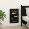 Black Solid Wood Pine Wall-Mounted Bedside Shelves - 2 pcs