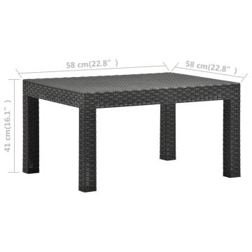 Stylish Anthracite Garden Table 58x58 cm | HipoMarket