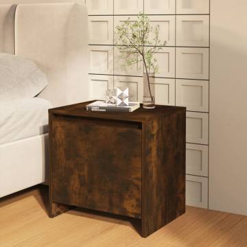 Elegant Smoked Oak Bedside Cabinet - 45x34x44.5 cm | Hipomarket