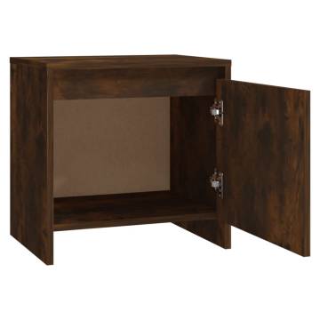 Elegant Smoked Oak Bedside Cabinet - 45x34x44.5 cm | Hipomarket