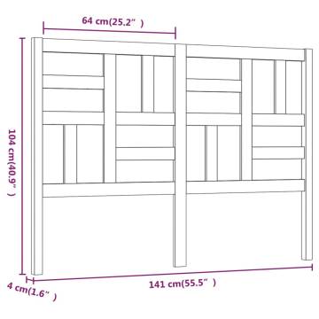 Stylish Solid Wood Pine Bed Headboard - 141x4x104 cm