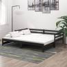 Pull-out Day Bed Black Solid Pinewood 2x Colour black 