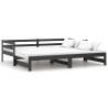 Pull-out Day Bed Black Solid Pinewood - Stylish & Functional