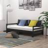 Pull-out Day Bed Black Solid Pinewood - Stylish & Functional