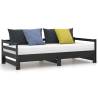 Pull-out Day Bed Black Solid Pinewood - Stylish & Functional