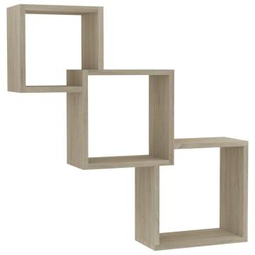 Cube Wall Shelf Sonoma Oak - Stylish Storage Solution