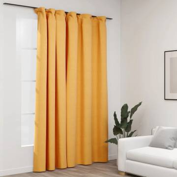 Linen-Look Blackout Curtain - Yellow 290x245 cm | HipoMarket