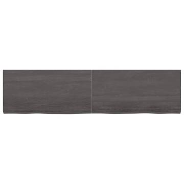 Dark Brown Solid Wood Bathroom Countertop - 160x40 cm