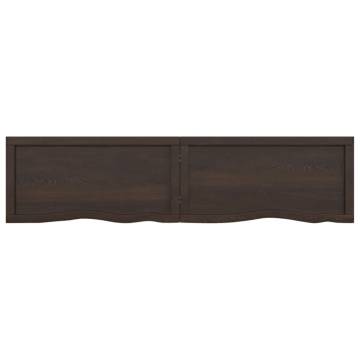 Dark Brown Solid Wood Bathroom Countertop - 160x40 cm