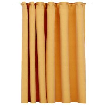 Linen-Look Blackout Curtain - Yellow 290x245 cm | HipoMarket