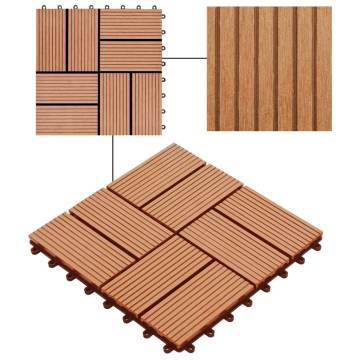 22 pcs WPC Decking Tiles - Teak Colour | 2 sqm Coverage