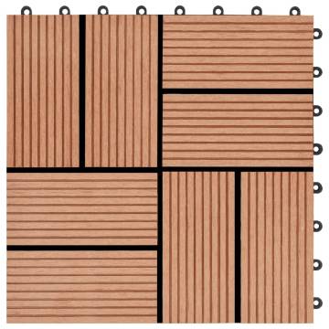 22 pcs WPC Decking Tiles - Teak Colour | 2 sqm Coverage