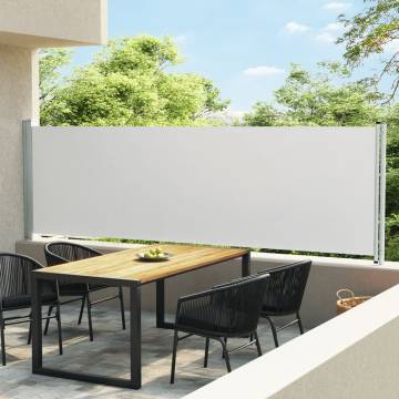 Stylish Patio Retractable Side Awning 140x600 cm - Cream | HipoMarket