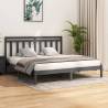 Bed Frame Grey Solid Wood 180x200 cm Super King Size Colour grey Size 180 x 200 cm 