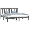 Grey Solid Wood Bed Frame - 180x200 cm Super King Size