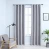 Blackout Curtains with Metal Rings 2 pcs Grey 140x245 cm Colour grey Size 140 x 245 cm Quantity in Package 2 