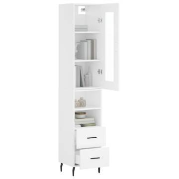 Stylish Highboard White 34.5x34x180 cm - Hipomarket