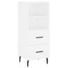 Stylish Highboard White 34.5x34x180 cm - Hipomarket