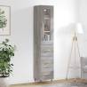 Highboard Grey Sonoma 34.5x34x180 cm Engineered Wood Colour grey sonoma Quantity in Package 1 Model 3 drawers 