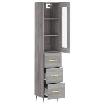 Highboard Grey Sonoma 34.5x34x180 cm | Stylish Storage Solution