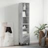 Highboard Concrete Grey 34.5x34x180 cm Engineered Wood Colour concrete grey Quantity in Package 1 Model 2 drawers 2 shelves 