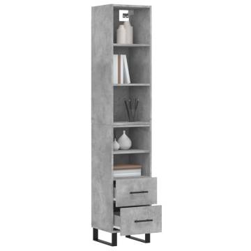 Highboard Concrete Grey 34.5x34x180 cm - Stylish Storage Solution